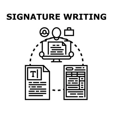 Digital content expert writing documents on computer イラスト素材
