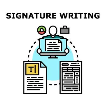 Digital content expert writing documents on computer Stock Illustration