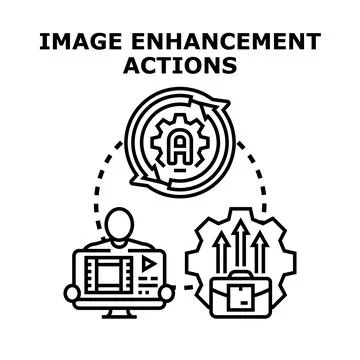 Digital content improving actions concept Stock Illustration