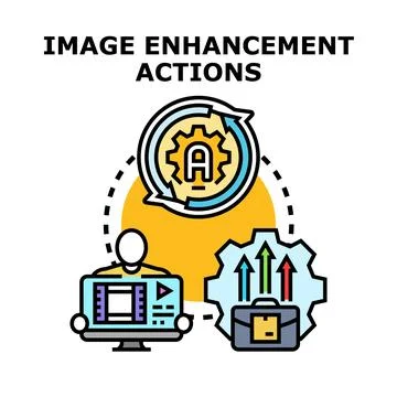 Digital content improving actions concept 스톡 일러스트