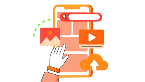 Digital Content Management and Online Media Platform Animation Stockbeeldmateriaal 344241694
