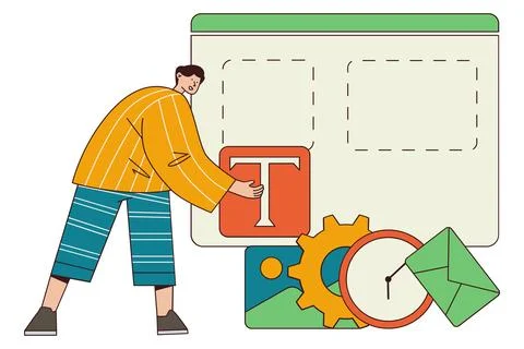 Digital Content Management and Workflow Organization Illustration Stock Illustration