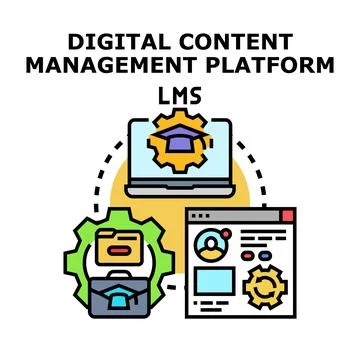 Digital content management platform vector concept presenting lms Stock Illustration