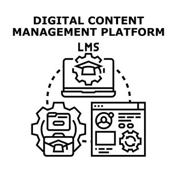Digital content management platform vector concept presenting lms Stock Illustration