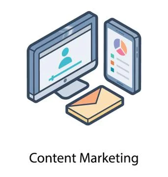 Digital Content Marketing Stock Illustration