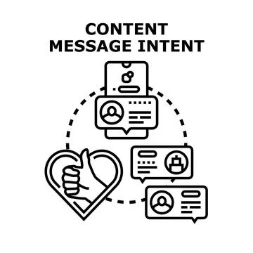 Digital content message intent value concept Stock Illustration