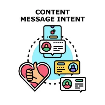 Digital content message intent value concept Stock Illustration