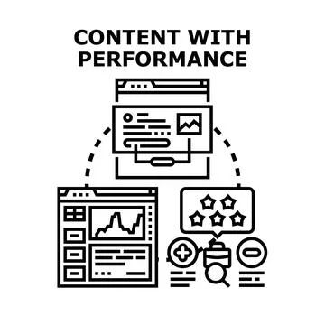 Digital content performance analysis and optimization concept Stock Illustration