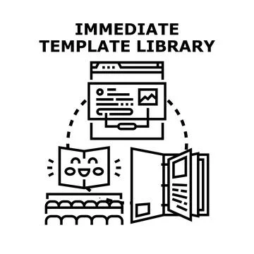 Digital content template library creating new documents Stock Illustration