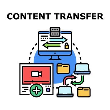 Digital content transferring process for network resources Stock Illustration