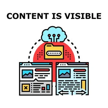 Digital content visibility and accessible data storage concept Stock Illustration