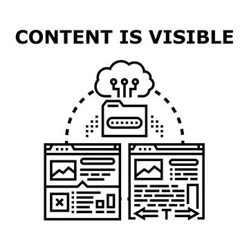 Digital content visibility and accessible data storage concept Stock Illustration