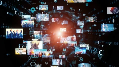 Digital contents concept. Social networking service. Streaming video. Stock Footage 130851728