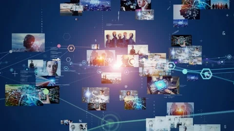 Digital contents concept. Social networking service. Streaming video. Stock Footage 138336889