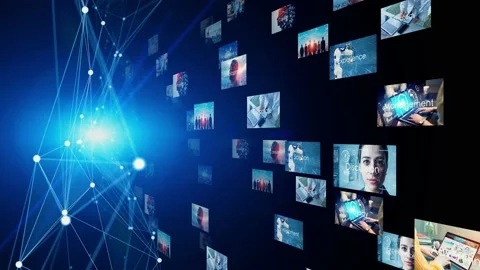 Digital contents concept. Social networking service. Streaming video. communicat Stock Footage 166013161
