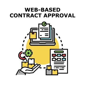 Digital contract approval process and online management Stock Illustration