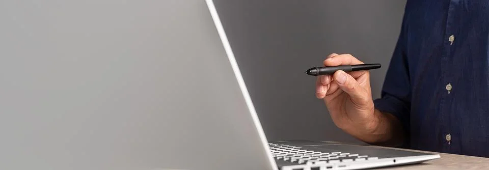 Digital contract, electronic documents software ad background, banner with co Stock Photos