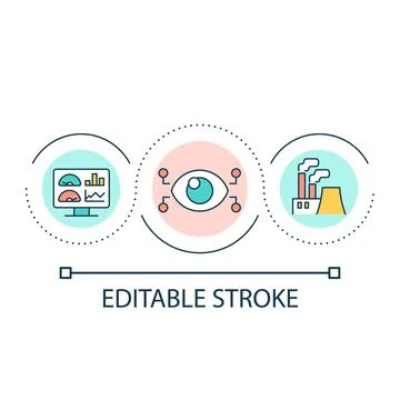 Digital control of air pollution loop concept icon Illustrazione stock