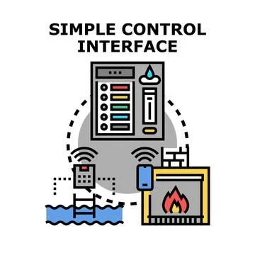 Digital control interface managing smart home systems wirelessly Stock Illustration