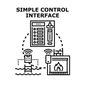 Digital control interface managing smart home systems wirelessly Stock Illustration