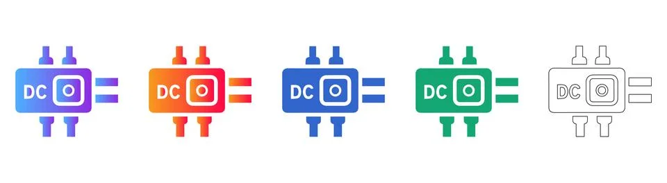 Digital Control Module Icons for Electronics Stock Illustration