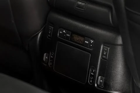 Digital control panel car air conditioner dashboard. Modern car interior cond Stock Photos