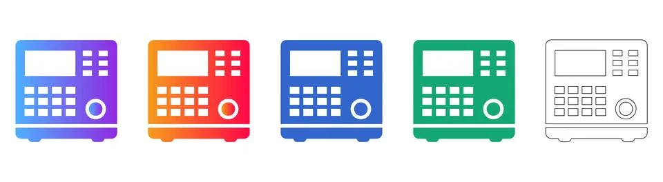Digital Control Panel Interface Icons Stock Illustration