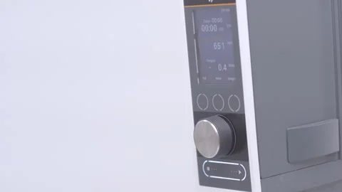 Digital control panel for laboratory equipment with display and controls Stock Footage 340336092