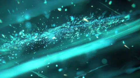 Digital control screen with signal flickers and flow lines Stock Footage 309545631