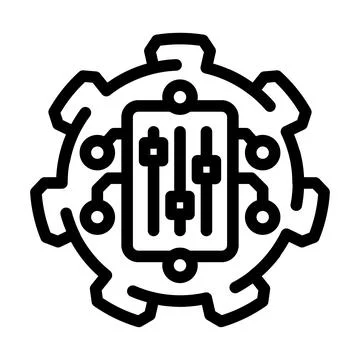 Digital control system optimization gear icon 스톡 일러스트