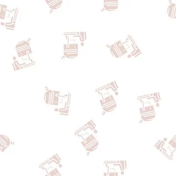 Digital controlling telescope in observatory glyph seamless pattern Illustrazione stock