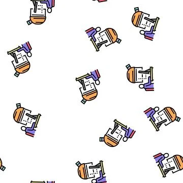 Digital controlling telescope in observatory vector seamless pattern Stock Illustration