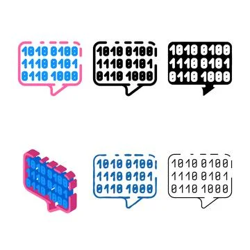 Digital conversation color icon vector variants Stock Illustration
