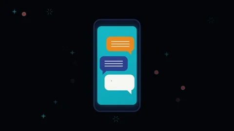 Digital Conversation Flow - Mobile phone texting Video stock 342841283