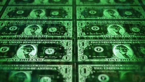 Digital Conversion of One Dollar Bills into Digital Eccomerce or Cryptocurrency Stock Footage 85002046