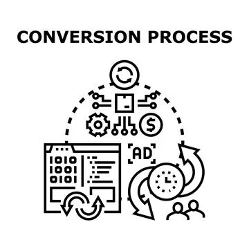 Digital conversion process optimizing online strategy Stock Illustration