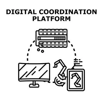 Digital coordination platform managing smart manufacturing and automation Stock-Illustration