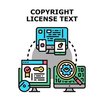 Digital copyright license text concept vector illustration Stock Illustration