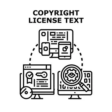 Digital copyright license text concept vector illustration イラスト素材