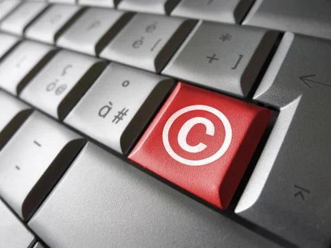 Digital Copyright Symbol Key Stock Illustration