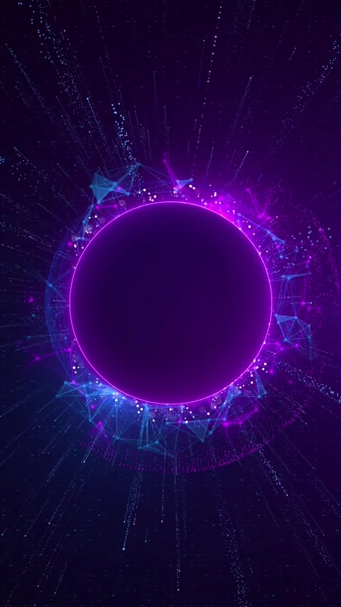 Digital Core Radiating Geometric Data Network Network Background. Big data Flow Stock Footage 314202571