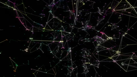 Digital Core.Computer network and data communication. An abstract background of Stock Footage 98373861