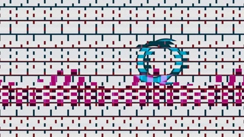 Digital Corruption Infographic Elements with Glitch Grid Stock Footage 341712321