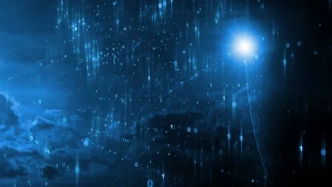 Digital cosmos with computer binary numbers cyberspace Stock Footage 111927022