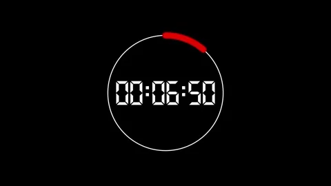 Digital Count Up Timer Animation with Circular Progress Ring 스톡 동영상 332859397