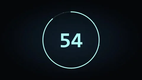 Digital Countdown 1 Minute (60 Seconds) Timer Animation Stock Footage 343957776