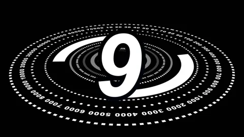 Digital Countdown 10-1 Animation Video stock 133980334