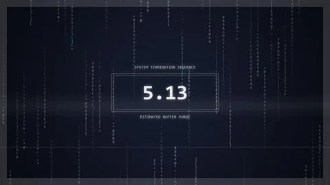 Digital Countdown 10.00 Futuristic Matrix Code Rain Background Stock Footage 348231533