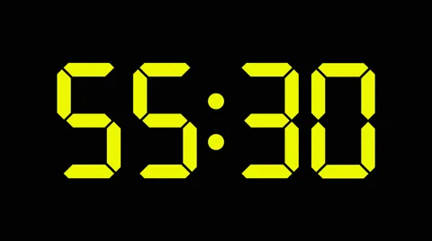 Digital countdown of 60 seconds with complete sixtieths - yellow numbers - 60fps Stock Footage 51912565