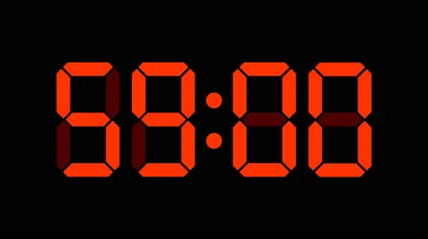 Digital countdown of 60 seconds with complete sixtieths - Red with marks - 60fps Stock Footage